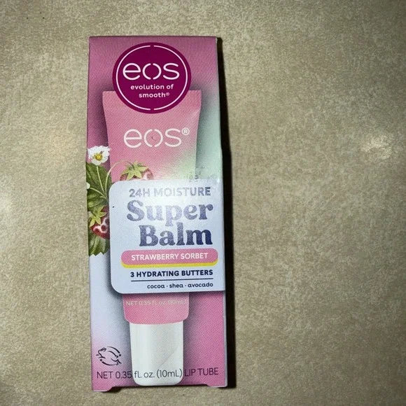 New Viral EOS 24hr Moisture Strawberry Sorbet Lip Gloss/Balms X 4 - Picture 2 of 3